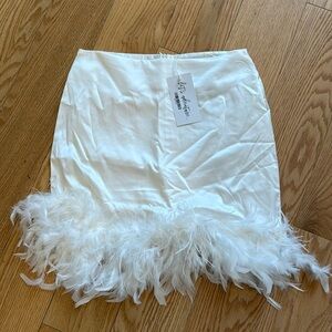 12th tribe white feather skirt